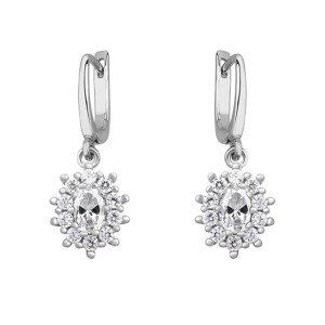 Cercei argint cu tortita si pietre DiAmanti Z1099DER_W-DIA (Argint 925‰ 4,5 g.)